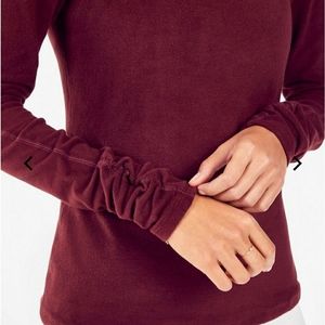 Cherry Lexi Ruched Mock Neck Long Sleeve Top